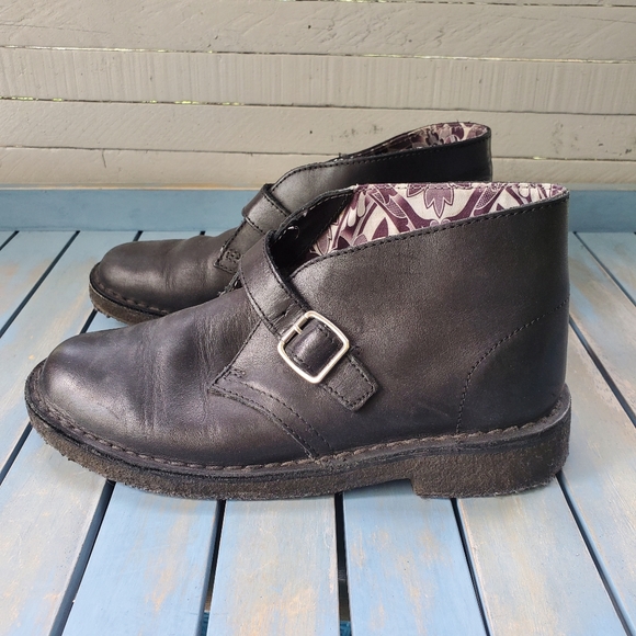 CLARKS X V&A Leather Desert Mary Jane Boots/Booties Size 6.5 - Picture 3 of 11